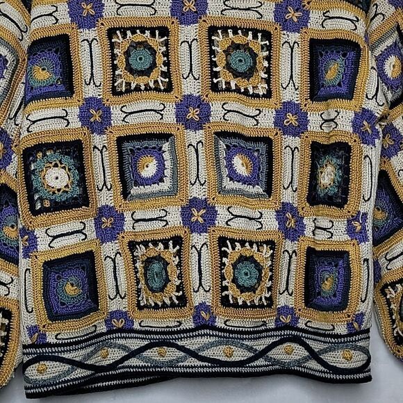 Peruvian Connection Handmade Pima Cotton Knit Cardigan Size Small - Picture 12 of 13